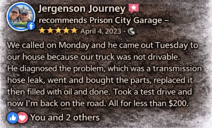 Customer review for Prison City Garage